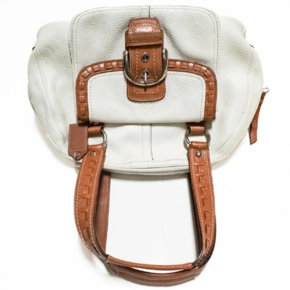 Coach White and Tan Satchel Bag - Picture 5 of 10